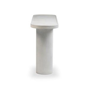 TOV Furniture Darcy 59" Concrete Console Table - Striking Indoor/Outdoor Accent for Modern Spaces & Versatile Use White TOV-OC54899