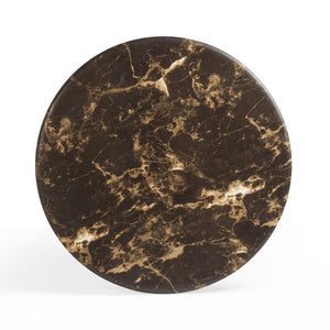 TOV Furniture Byron 36" Dark Brown Faux Marble Round Coffee Table - Stylish Indoor/Outdoor Concrete Design for Any Space TOV-OC54900