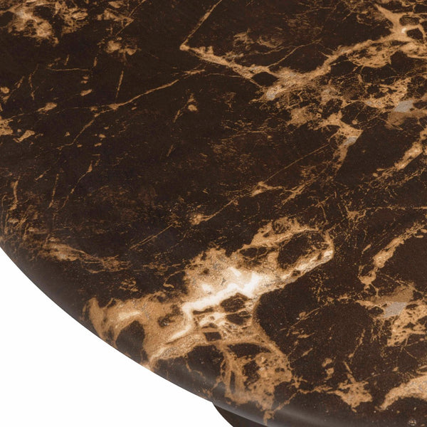 TOV Furniture Byron 36" Dark Brown Faux Marble Round Coffee Table - Stylish Indoor/Outdoor Concrete Design for Any Space TOV-OC54900
