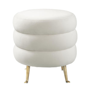 TOV Furniture Ladder Velvet Ottoman - Chic Accent Piece with Gold Legs, Plush Comfort, Versatile for Any Room Decor TOV-OC6180