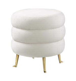 TOV Furniture Ladder Velvet Ottoman - Chic Accent Piece with Gold Legs, Plush Comfort, Versatile for Any Room Decor TOV-OC6180