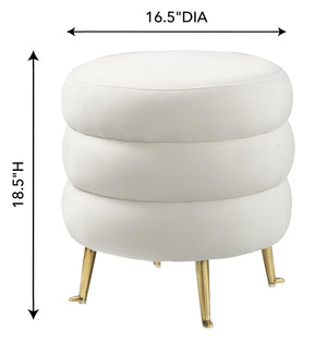 TOV Furniture Ladder Velvet Ottoman - Chic Accent Piece with Gold Legs, Plush Comfort, Versatile for Any Room Decor TOV-OC6180
