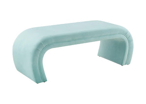 TOV Furniture Kenya 48" Velvet Bench - Luxurious Waterfall Design for Entryways, Bedrooms, and Living Rooms Bright Blue TOV-OC6380