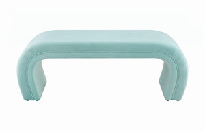 TOV Furniture Kenya 48" Velvet Bench - Luxurious Waterfall Design for Entryways, Bedrooms, and Living Rooms Bright Blue TOV-OC6380