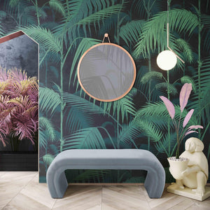 TOV Furniture Kenya 48" Velvet Bench - Luxurious Waterfall Design for Entryways, Bedrooms, and Living Rooms Sea Blue TOV-OC6381