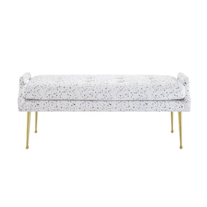 TOV Furniture Eileen Velvet Bench - Stylish Modern Glamour with Plush Upholstery and Elegant Gold-Tone Legs Terrazzo TOV-OC6436