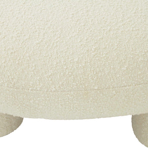 TOV Furniture Discus 46" Cream Boucle Oval Ottoman - Soft, Stylish Multi-Use Piece for Cozy Living Spaces Today! TOV-OC68105