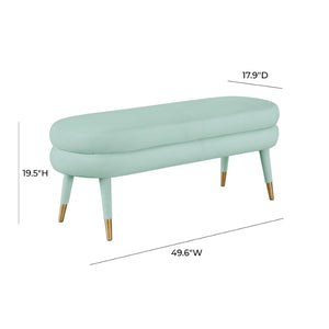 TOV Furniture Betty 50" Velvet Bench - Luxurious Handmade Seating with Gold-Tipped Legs for Modern Glamour TOV-OC68124