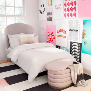 TOV Furniture Lillian Velvet Storage Bench with Gold Metal Base – Chic, Modern Seating & Hidden Storage Solution Blush TOV-OC68151