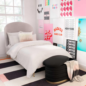 TOV Furniture Lillian Velvet Storage Bench with Gold Metal Base – Chic, Modern Seating & Hidden Storage Solution Black TOV-OC68152