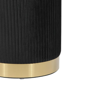 TOV Furniture Zoe Velvet Storage Ottoman - Chic Ribbed Upholstery with Gold Base for Glamorous Home Décor Solutions Black TOV-OC68155
