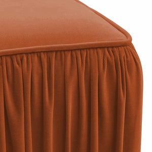 TOV Furniture Morgan Pleated Velvet Ottoman - Chic Multifunctional Accent for Modern Living Spaces and Comfort Cognac TOV-OC68214