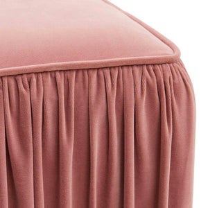 TOV Furniture Morgan Pleated Velvet Ottoman - Chic Multifunctional Accent for Modern Living Spaces and Comfort Mauve TOV-OC68215