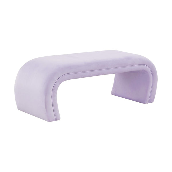TOV Furniture Kenya 48" Velvet Bench - Luxurious Waterfall Design for Entryways, Bedrooms, and Living Rooms Lavender TOV-OC68348
