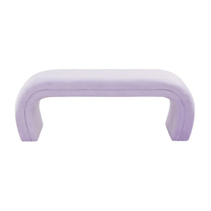 TOV Furniture Kenya 48" Velvet Bench - Luxurious Waterfall Design for Entryways, Bedrooms, and Living Rooms Lavender TOV-OC68348