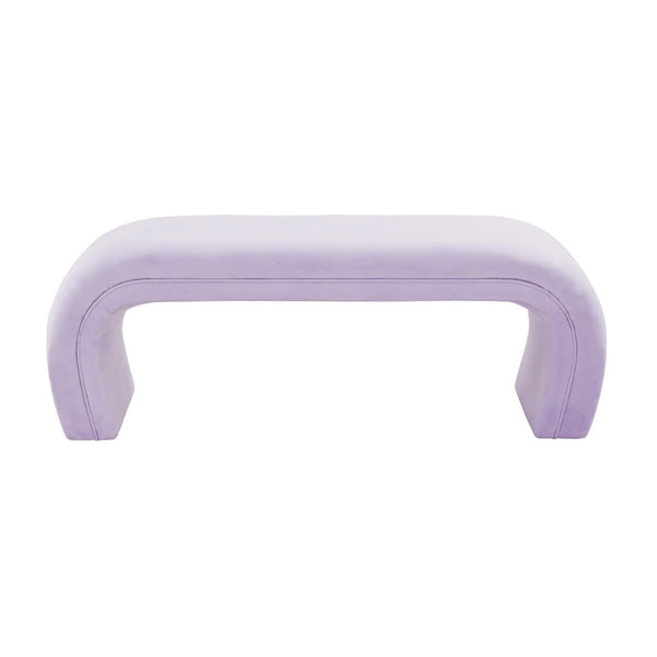 TOV Furniture Kenya 48" Velvet Bench - Luxurious Waterfall Design for Entryways, Bedrooms, and Living Rooms Lavender TOV-OC68348