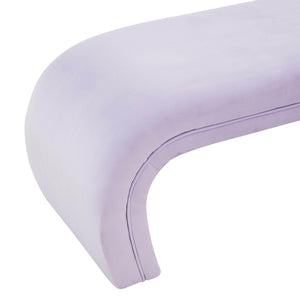 TOV Furniture Kenya 48" Velvet Bench - Luxurious Waterfall Design for Entryways, Bedrooms, and Living Rooms Lavender TOV-OC68348