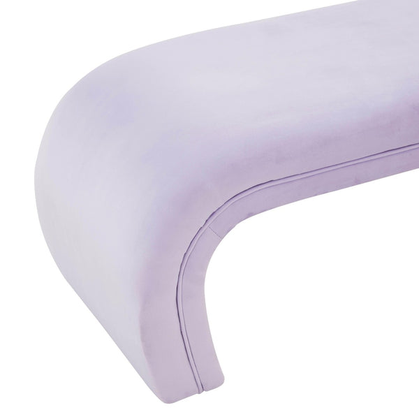 TOV Furniture Kenya 48" Velvet Bench - Luxurious Waterfall Design for Entryways, Bedrooms, and Living Rooms Lavender TOV-OC68348
