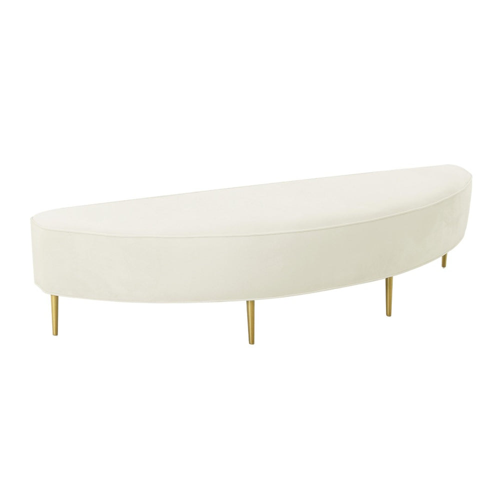 TOV Furniture Bianca Velvet Bench - Luxurious Handcrafted Accent with Gold Legs for Chic Living Spaces & Bedrooms Cream / King TOV-OC68354