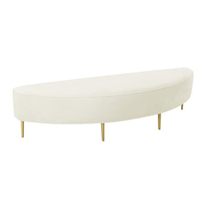 TOV Furniture Bianca Velvet Bench - Luxurious Handcrafted Accent with Gold Legs for Chic Living Spaces & Bedrooms Cream / King TOV-OC68354