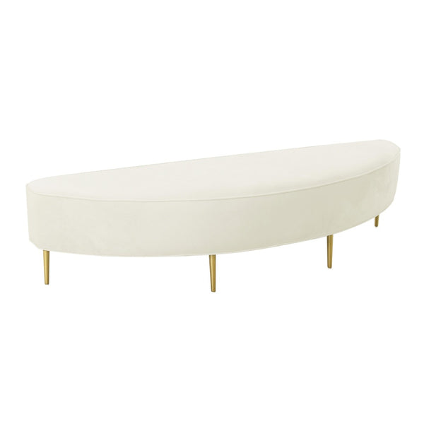 TOV Furniture Bianca Velvet Bench - Luxurious Handcrafted Accent with Gold Legs for Chic Living Spaces & Bedrooms Cream / King TOV-OC68354