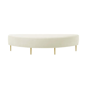 TOV Furniture Bianca Velvet Bench - Luxurious Handcrafted Accent with Gold Legs for Chic Living Spaces & Bedrooms Cream / King TOV-OC68354
