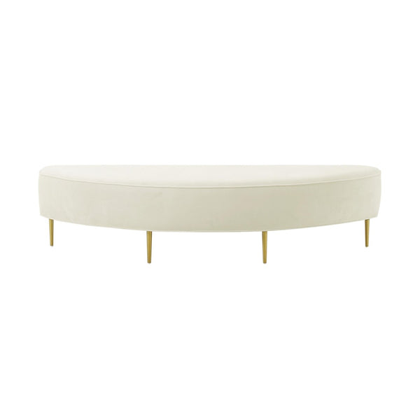 TOV Furniture Bianca Velvet Bench - Luxurious Handcrafted Accent with Gold Legs for Chic Living Spaces & Bedrooms Cream / King TOV-OC68354