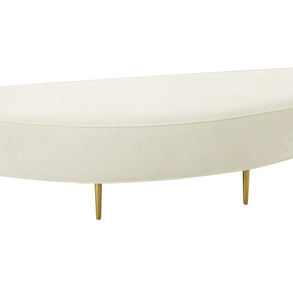 TOV Furniture Bianca Velvet Bench - Luxurious Handcrafted Accent with Gold Legs for Chic Living Spaces & Bedrooms Cream / King TOV-OC68354