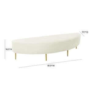 TOV Furniture Bianca Velvet Bench - Luxurious Handcrafted Accent with Gold Legs for Chic Living Spaces & Bedrooms Cream / King TOV-OC68354