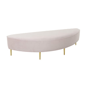 TOV Furniture Bianca Velvet Bench - Luxurious Handcrafted Accent with Gold Legs for Chic Living Spaces & Bedrooms Blush / Full TOV-OC68358