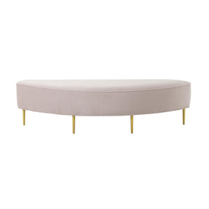 TOV Furniture Bianca Velvet Bench - Luxurious Handcrafted Accent with Gold Legs for Chic Living Spaces & Bedrooms Blush / Full TOV-OC68358