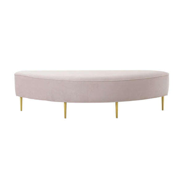 TOV Furniture Bianca Velvet Bench - Luxurious Handcrafted Accent with Gold Legs for Chic Living Spaces & Bedrooms Blush / Full TOV-OC68358