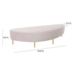 TOV Furniture Bianca Velvet Bench - Luxurious Handcrafted Accent with Gold Legs for Chic Living Spaces & Bedrooms Blush / Full TOV-OC68358