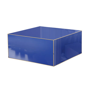 TOV Furniture Havana 35" Glass Square Coffee Table - Modern Chic Design with Gold Accents for Luxe Living Spaces Blue TOV-OC68464