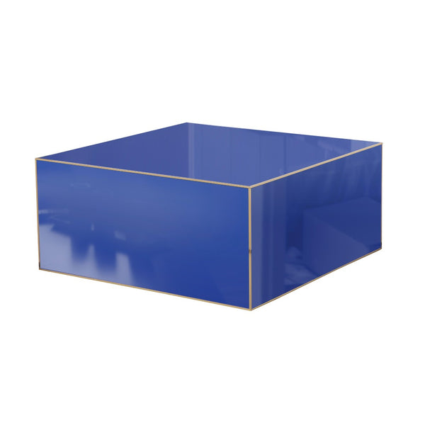 TOV Furniture Havana 35" Glass Square Coffee Table - Modern Chic Design with Gold Accents for Luxe Living Spaces Blue TOV-OC68464