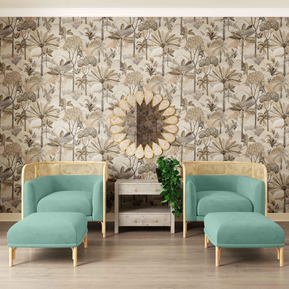 TOV Furniture Desiree Velvet Ottoman - Elegant Footstool with Plush Upholstery, Sturdy Legs, and Timeless Charm Blue TOV-OC68528