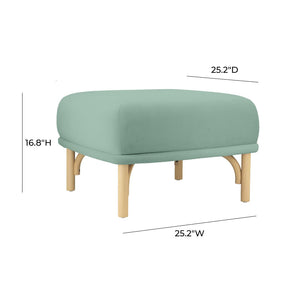 TOV Furniture Desiree Velvet Ottoman - Elegant Footstool with Plush Upholstery, Sturdy Legs, and Timeless Charm Blue TOV-OC68528
