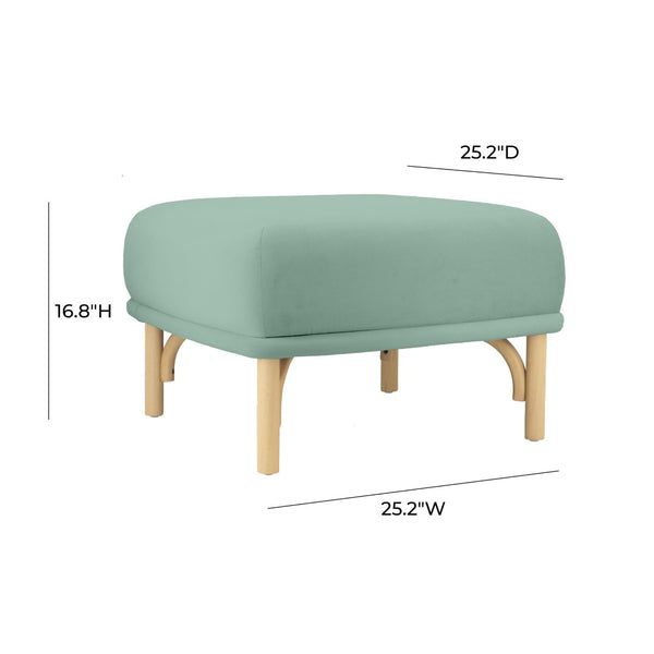 TOV Furniture Desiree Velvet Ottoman - Elegant Footstool with Plush Upholstery, Sturdy Legs, and Timeless Charm Blue TOV-OC68528