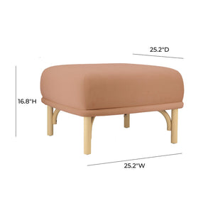 TOV Furniture Desiree Velvet Ottoman - Elegant Footstool with Plush Upholstery, Sturdy Legs, and Timeless Charm Mauve TOV-OC68529