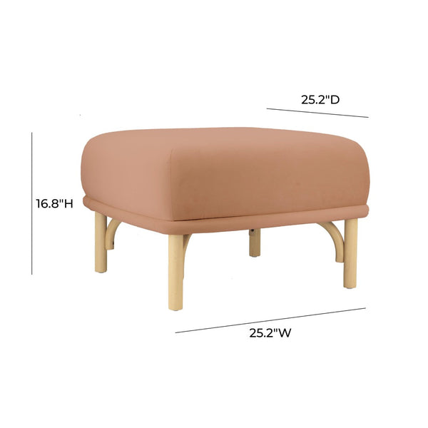 TOV Furniture Desiree Velvet Ottoman - Elegant Footstool with Plush Upholstery, Sturdy Legs, and Timeless Charm Mauve TOV-OC68529