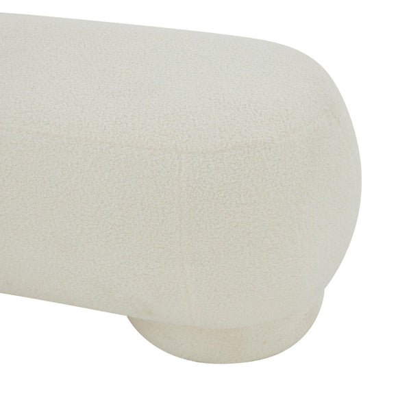 TOV Furniture Mara 43" Vegan Shearling Ottoman - Plush Comfort Meets Modern Style for Effortless Home Elegance Cream TOV-OC68538