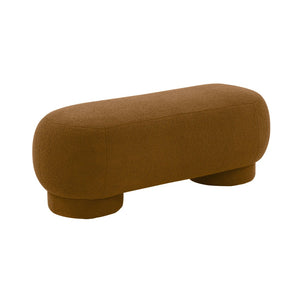TOV Furniture Mara 43" Vegan Shearling Ottoman - Plush Comfort Meets Modern Style for Effortless Home Elegance Brown TOV-OC68539