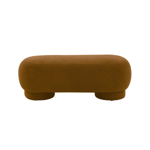 TOV Furniture Mara 43" Vegan Shearling Ottoman - Plush Comfort Meets Modern Style for Effortless Home Elegance Brown TOV-OC68539