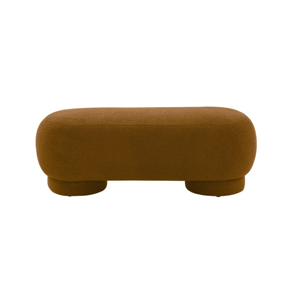 TOV Furniture Mara 43" Vegan Shearling Ottoman - Plush Comfort Meets Modern Style for Effortless Home Elegance Brown TOV-OC68539