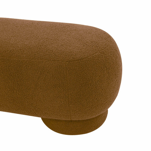 TOV Furniture Mara 43" Vegan Shearling Ottoman - Plush Comfort Meets Modern Style for Effortless Home Elegance Brown TOV-OC68539
