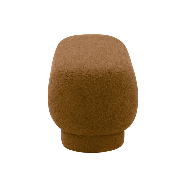 TOV Furniture Mara 43" Vegan Shearling Ottoman - Plush Comfort Meets Modern Style for Effortless Home Elegance Brown TOV-OC68539