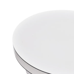 TOV Furniture Jasper 33" Modern White Glossy Round Coffee Table with Black Trim - Stylish Centerpiece for Any Room TOV-OC68596