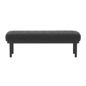 TOV Furniture Olivia 53" Boucle Bench - Midcentury Modern Design for Stylish Entryways and Living Spaces Black TOV-OC68632