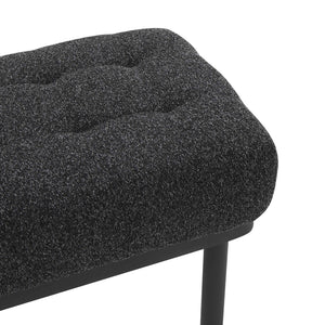 TOV Furniture Olivia 53" Boucle Bench - Midcentury Modern Design for Stylish Entryways and Living Spaces Black TOV-OC68632
