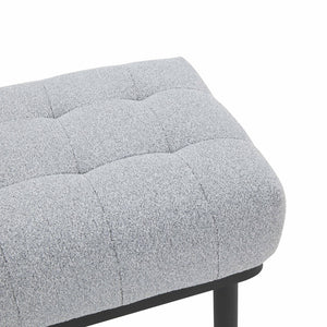 TOV Furniture Olivia 53" Boucle Bench - Midcentury Modern Design for Stylish Entryways and Living Spaces Grey TOV-OC68633